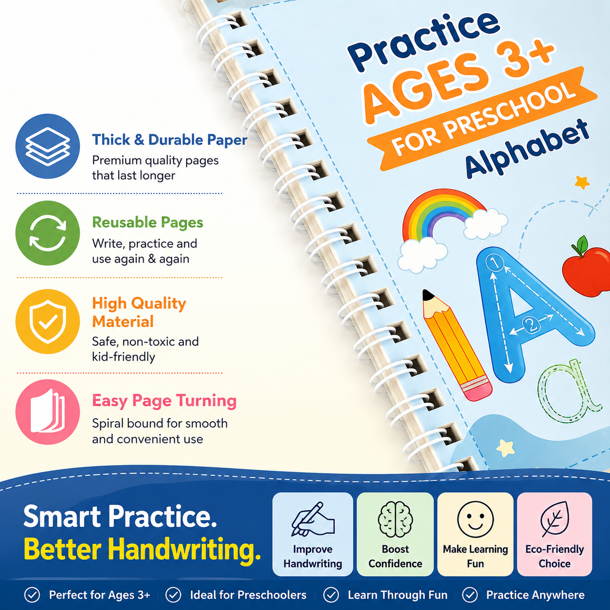 ✍️ Magic Practice Copybook – Buy 1 Get 3 FREE + 50% OFF Today